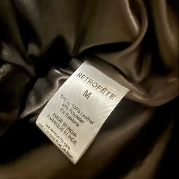 Retrofete Salome Leather Jacket in Vintage Brown- NWT M - Picture 9 of 10